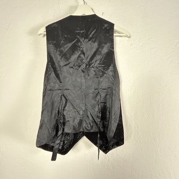 D.B. Waldo Separates Womens Floral Black Velvet Vest Medium Waistcoat Jacket - Picture 2 of 8